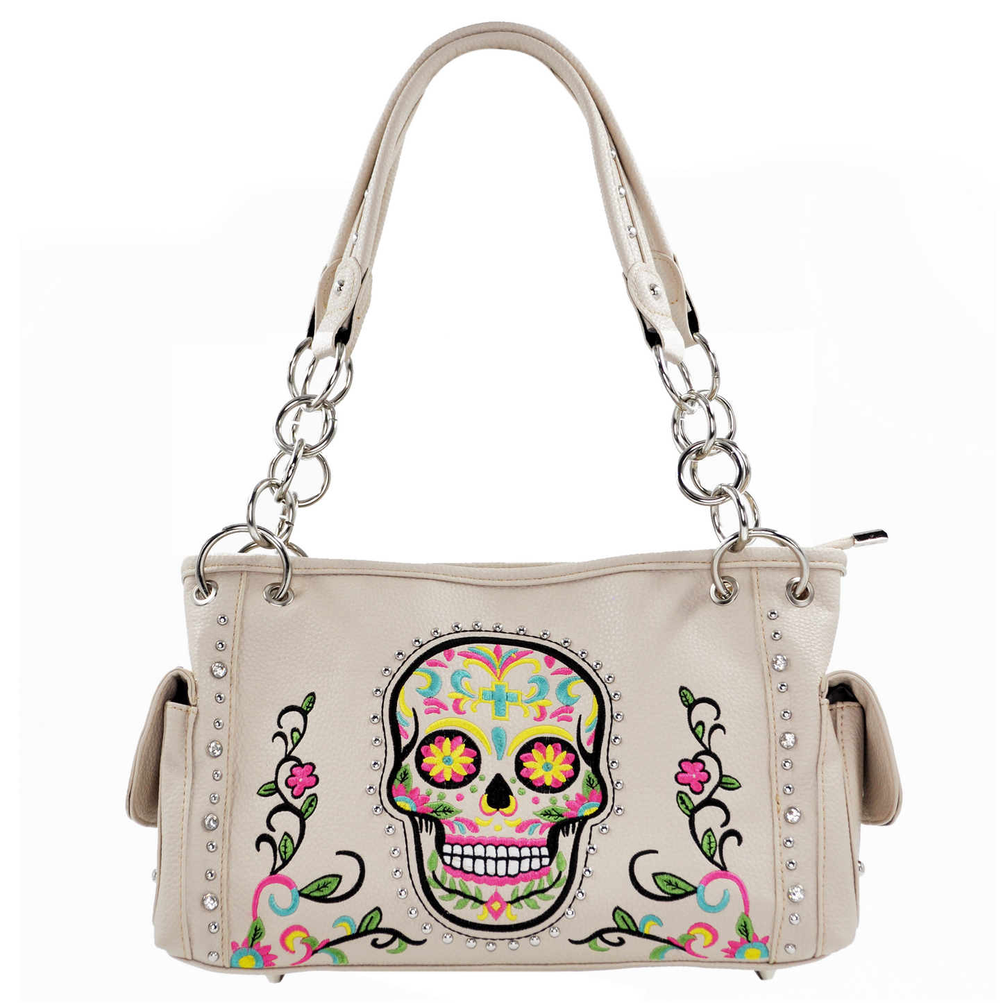Satchel handbag American Bling Sugar skull