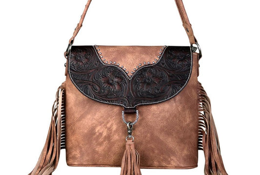 Crossbody handbag med tassel och fransar