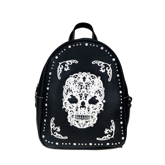 Sugar skull Backpack Black/White