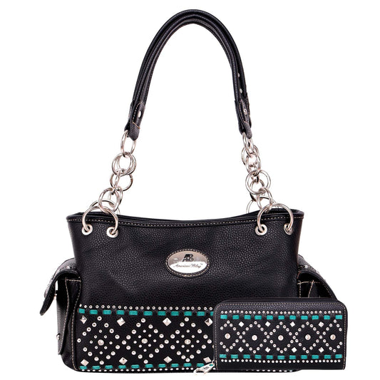 Satchel handbag American bling