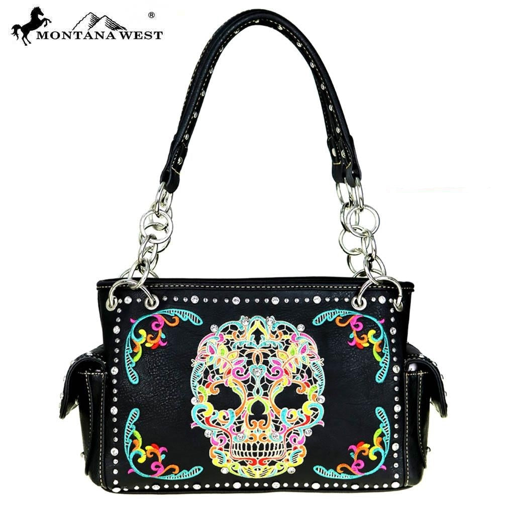 Sugar skull Satchel handbag multi