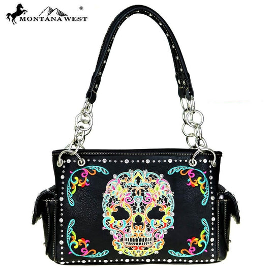 Sugar skull Satchel handbag multi
